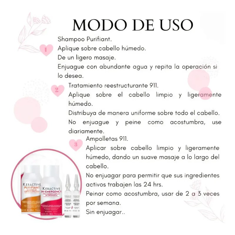 Nutrapel Keráctive 911 Sistema Integral de Reparación Shampoo300 ml+ Tratamiento