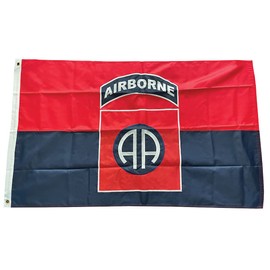 4 Less Co 3x5 AIRBORNE 82nd Flag Nylon Embroidered Double Sided (Red Blue)