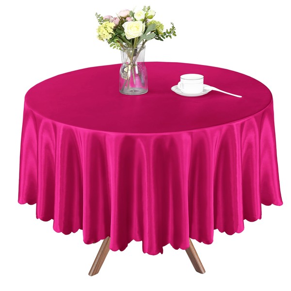Homiest 1 Pack 84 Inch / 7ft Round Tablecloth Satin
