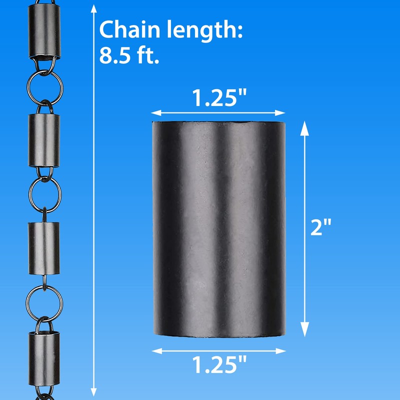 Rain Chains Pacific - Channel Link Rain Chain 8.5 FT