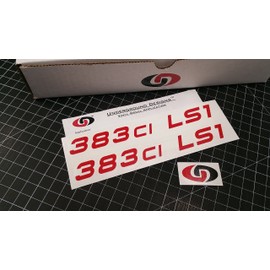 LSX Stroker Decals (2-Pack) Racing Engine Hood Fender Stickers 5.7L LS1 6.0L LS2 6.2L LS3 7.0L LS7 370 383 402 408 416 418 427 Strokers Select Color (383ci LS1, Gloss Red)