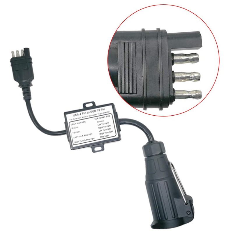 MACHSWON Trailer Adapter, 12V US to EU Trailer Light Converter
