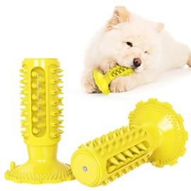 Elecpioneev Dog Toys for Aggressive Chewers, Puppy Teething Toys, Indestructible Dog Toy, Dental Chews for Dogs, Squeaky Dog Toys, Tough Dog Toys for Medium Dogs (Yellow)