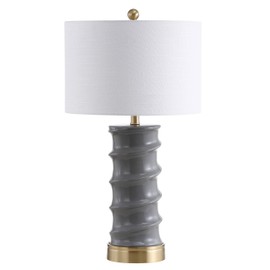 JONATHAN Y JYL3052A Taipei 28" Ceramic LED Lamp Contemporary,Transitional for Bedroom, Living Room, Office, College Dorm, Coffee Table, Bookcase, Dark Gray