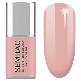 S256 Semilac UV-Nagellack 3in1 One Step Glossy Pale Beige 7ml – Helles Beige UV Gel Nagellack 3in1 | Express Styling | Hohe Deckkraft