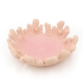 Pink Coral Reef Textured Decorative Bowl,9.45" Medium Resin Decorative Centerpiece Bowl for Coastal Beach theme house table centerpiece decorations & Nautical decorations for coffee table