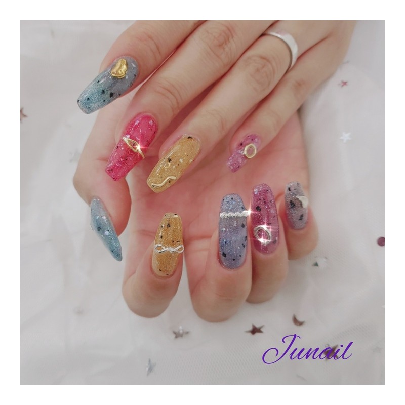 ⭐️ Flashstone handmade nail tips ✨ - Long nose pin
