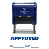 Vivid Stamp Approved w/by Date Line Self-Inking Office Rubber Stamp