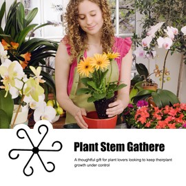 Pack of 16 Plant Support Shrub Holder Plant Support 5.7/7.7/11.7/13.5 cm Plant Holder Handle Holder Plastic Plant Clamp, 4 Sizes, for Climbing Plants, Plant Accessories (Black/Red/Green)