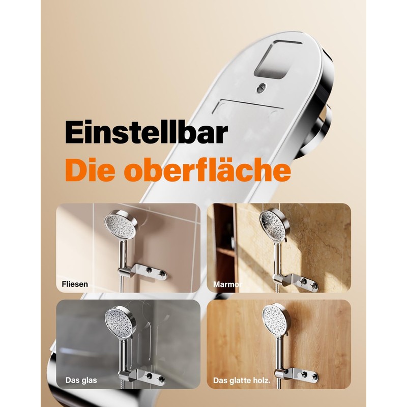 Cobbe Hand Shower Holder, No Drilling, Adjustable Shower Head Holder,