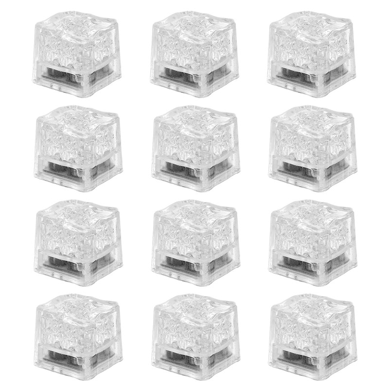Light Up Ice Cubes for Drinks, 48PCS White LED Ice