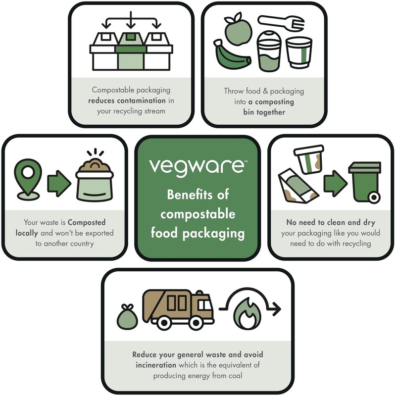 Vegware Compostable Clear 12oz PLA Plastic Cold Cups, Case of