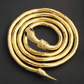 KUIYAI Bendable Snake Necklace Multi-Purpose Necklace Flexible Twist Jewelry (snake B Gold)