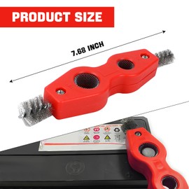 Hbxdeco Car Battery Terminal Cleaning Brush, 4 in 1 Rustproof Car Battery Cleaner Tool, Battery Terminals Machine Parts Cleaning Tool for Auto Marine, Universal Battery Post Cleaner (Red)