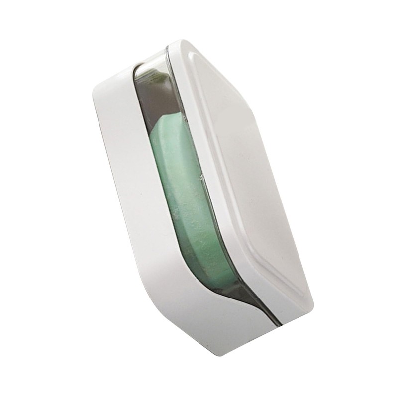Soap Box with Removable Drainer and Lid, PP Leakproof Portable