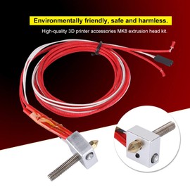 214 Kit de Extremo Caliente de extrusora MK8, con Punta de Boquilla, Bloque calefactor de Aluminio, Tubo de Garganta, Accesorios de Impresora 3D de Alta Calidad, 12V 40W