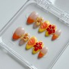Luxury Press on Nails Short Almond Handmade 3D Unique Reusable