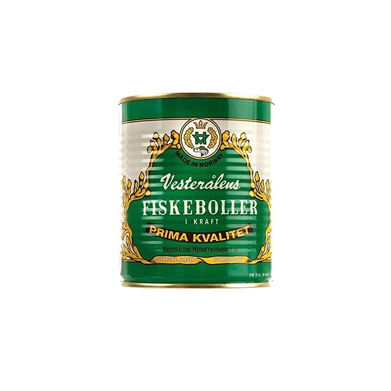 Garvo Vesteraalens Norwegian Fish Balls Cod Fish Fresh Canned 800g.