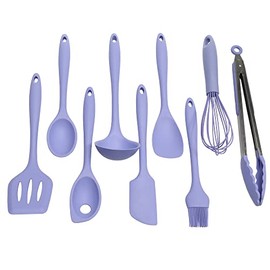 Chef Craft Premium Silicone Kitchen Tool and Utensil Set, 9 Piece, Pastel Blue
