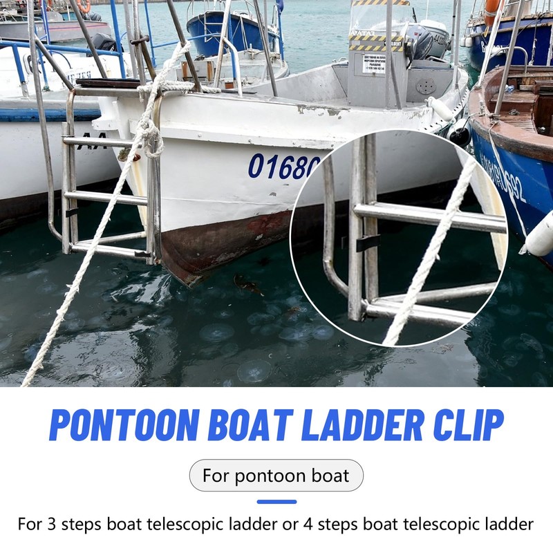 B00351PL-WS Marine Storage / Stowing Clip for Pontoon Boat Ladder