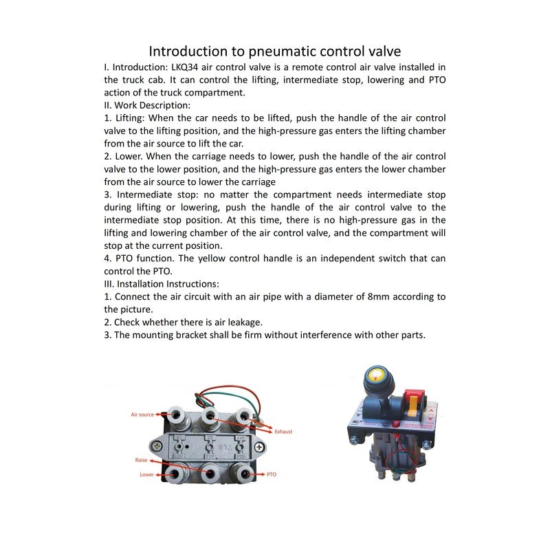 Wryxia PTO Control Valve Set for Dump Pump, PTO Switch