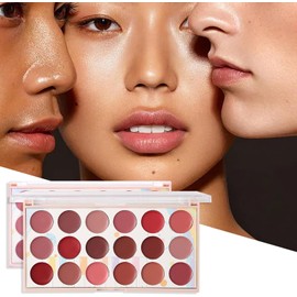 Paleta De Labios Con Brillo Labial, Paleta De Crema Labial Paleta De Lápiz A Prueba De Agua Con 18 Colores,Paleta De Crema De Labios Brillo De Labios Portátil Para Mujeres Novia Madre