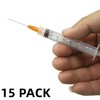 15 Pack 2.5ml 25Ga Plastic Syringe with Measurement for Scientific