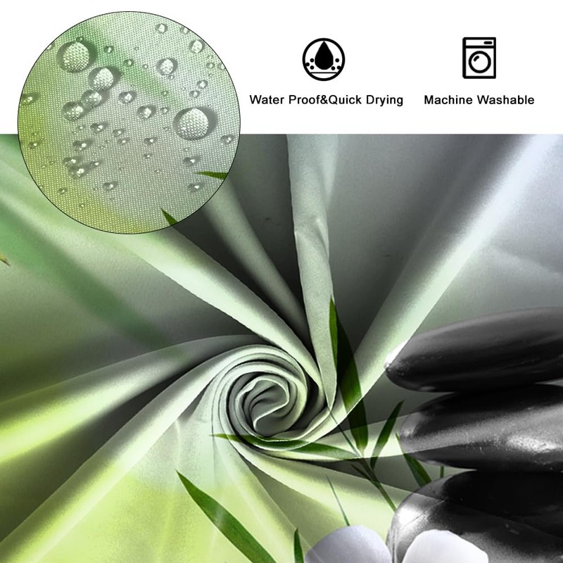 SDOTPMT 90 x 183 cm Water Spa Shower Curtain Green