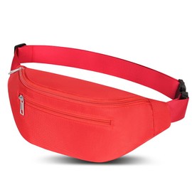 Bum Bag Waist Bag for Men Women Waterproof Stylish Unisex Bum Waist Fanny Pack for Outdoor Sports Travel Hiking Dog Training, red, Sports
