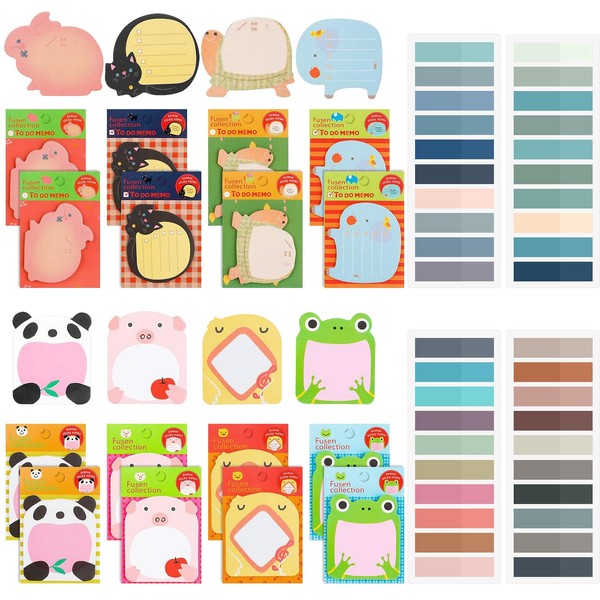 LYNJOVU Pack of 1120 Animals Sticky Notes & Page Markers,