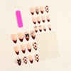 Heart Bow Press on Nails Short Almond French Tip Fake