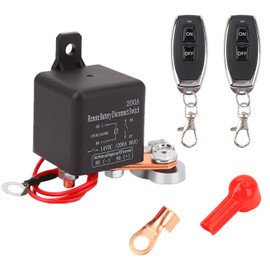 CXBB DC12V 200A Remote Battery Disconnect Switch Kill Switch for Car Truck Anti-Theft Prevent Battery Drain Battery Switch Isolator (Black Negative Wire at The Bottom)