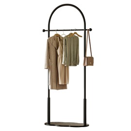 ZHBHYZ Clothes Rack,Modern Clothing Rack with Marble Base,Garment Rack for Hanging Clothes,Heavy-duty Coat Rack Freestanding for Bedroom, Living Room,Entryway,Boutiques (black)