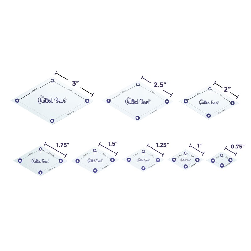 The Quilted Bear Diamond Quilting Templates - Set of 8