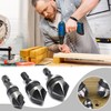 3 Pieces 1/4 Inch Hex Shank 5 Flute 90 Degree