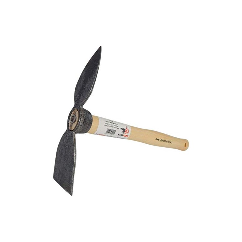SHW-FIRE 3-prong hook and double hoe, wide and heart leaf
