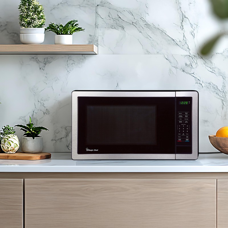 1.1 cu. ft. Countertop Microwave in Stainless Steel with Digital