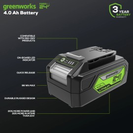 Greenworks 24V 4.0Ah Battery, Model LB24A040