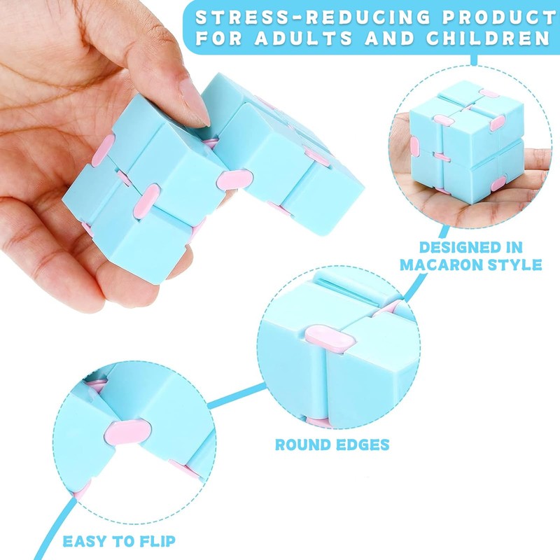 4 Pcs Fidget Cubes For Kids, Infinity Cube Fidget Toy,