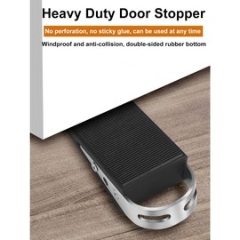 Door Stoppers, 2 Pack Heavy Duty Door Wedge Stopper to Keep Doors in Place, Anti-Slip Sturdy Rubber Door Stop Holder Great for Any Floor and Door, No Scratch and Slamming