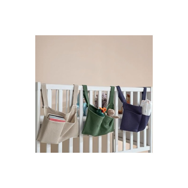 Aaricon Baby Bedside Hanging Storage Bag,2 Pockets Organizer for Baby