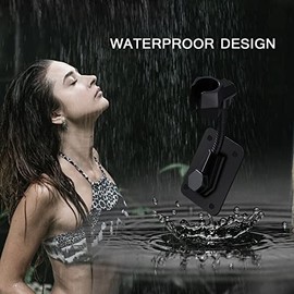Shower Head Holder Strong Adhesive 360 Degree Rotatable Adjustable Handheld Shower Wand Holder Wall Mount Bracket for Bathroom (Black)