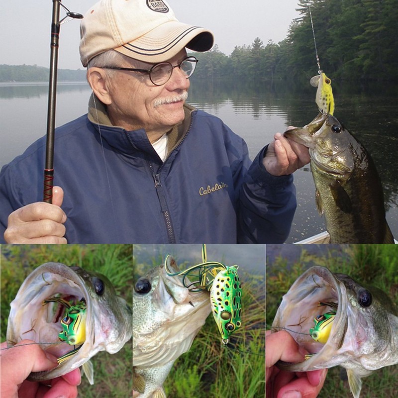 IZTOSS 6PCS Fishing Lures Topwater Floating Weedless Frog Baits with