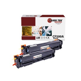 Laser Tek Services Compatible Toner Cartridge Replacement for HP 202A CF500A Works with HP Color Laserjet Pro MFP M280nw M254dw M281fdw Printers (Black, 2 Pack) - 1,300 Pages