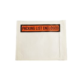 Packing List Enclosed Pouches, Invoice Label Envelopes, Clear Orange, 4 1/2 x 5 1/2 inch, Self Adhesive, 1000 pack