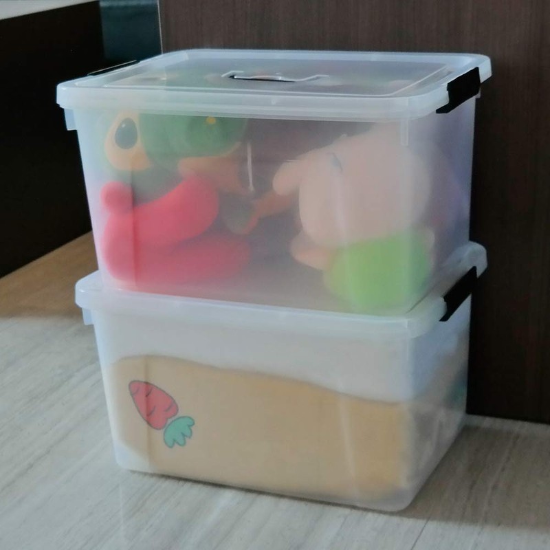 Begale 17.5 Quart Plastic Large Storage Container, Clear Latch Bin