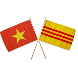 AES 12x18 12"x18" Wholesale Combo North & South Vietnam Stick Flag