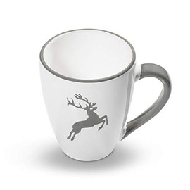 GMUNDNER KERAMIK Breakfast Cup Max Capacity: 0.3 Litres Grey Deer Crockery Handmade in Austria