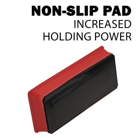 Glassboard Studio Mega Magnets - Neodymium - Heavy Duty, Colorful, Ergonomic, Ideal for Crafting, Quilting, and as Magnetic Knife Holders (4, Cherry Red Bar)