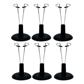 ZY PLUM Adjustable Doll Stand for LABU,Doll Display Holder Support for 4-8 Inches Dolls,Keep The Doll in a Standing Position(Black, 6 Pack)(Doll Not Include)
